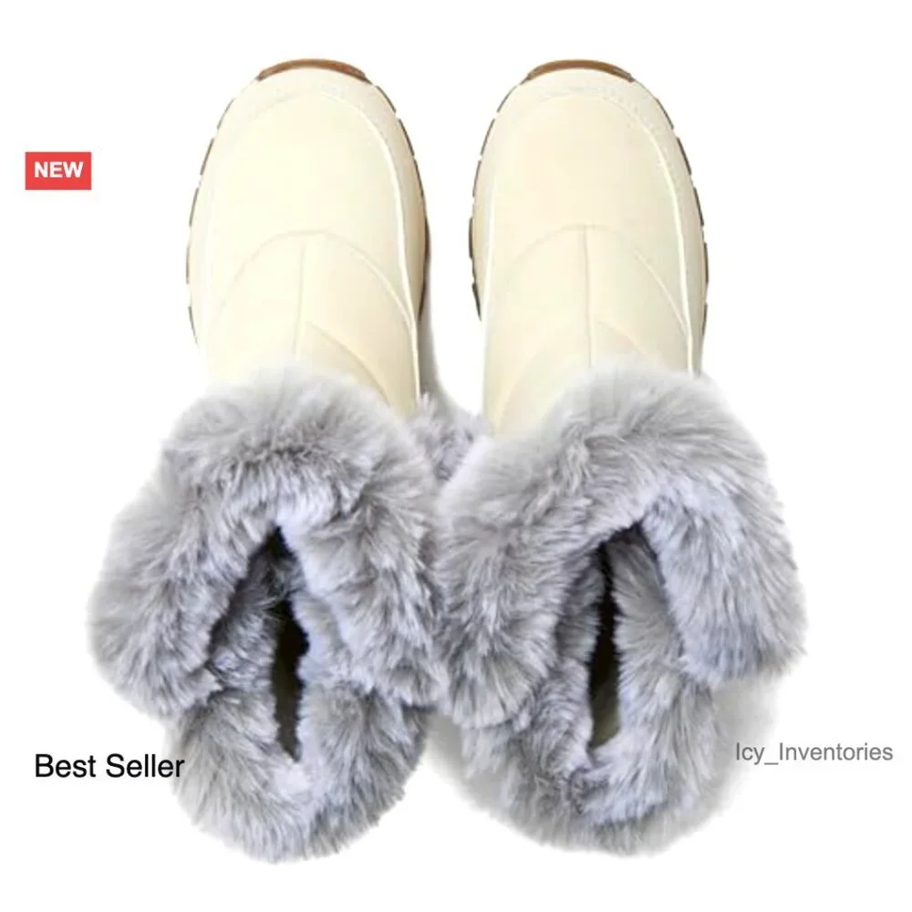 Waterproof Insulated Snow Boots Lace Up Slip On Winter Shoes Classic Cozy Warm
